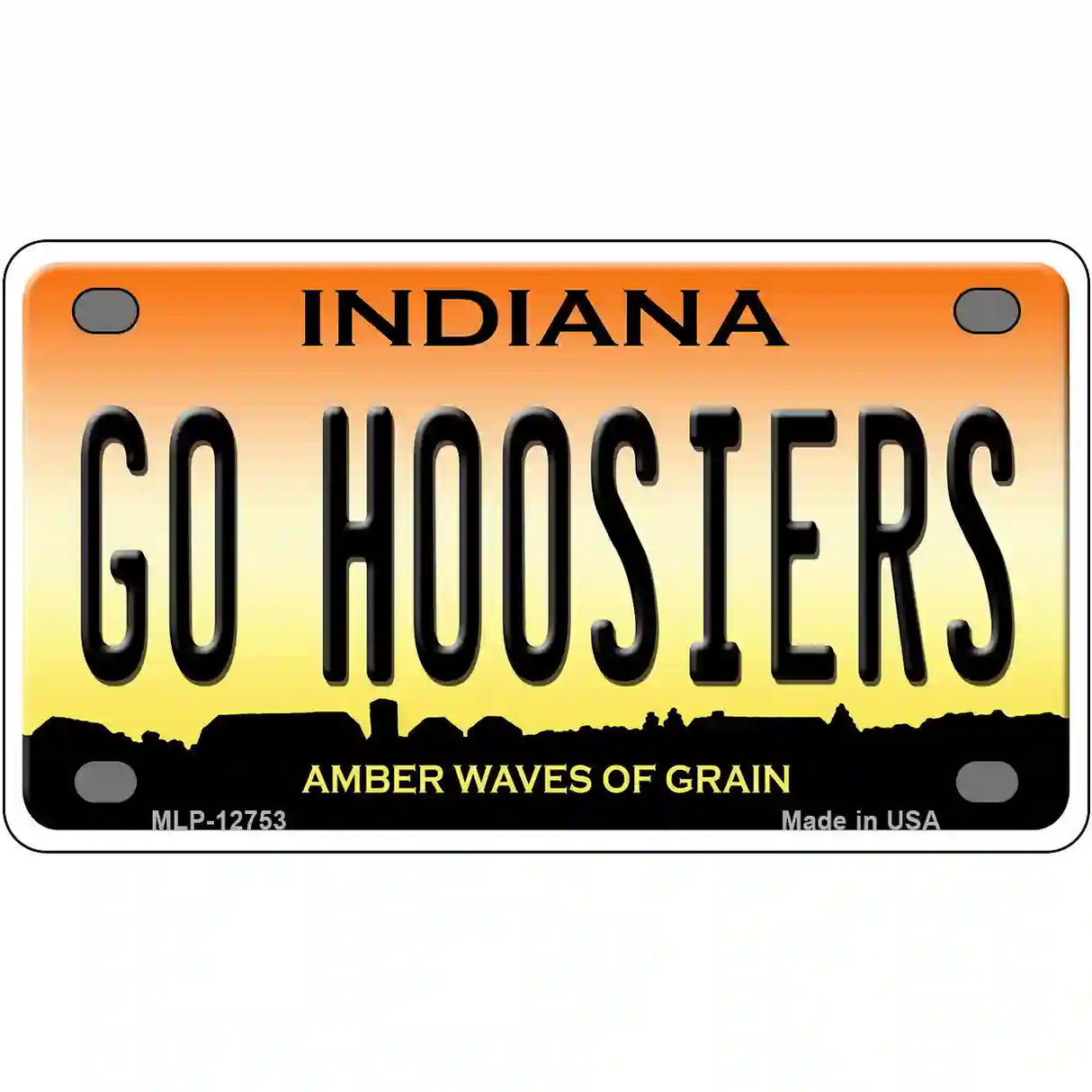 Go Hoosiers Novelty Metal License Plate Tag 4" x 2.2" (MLP)