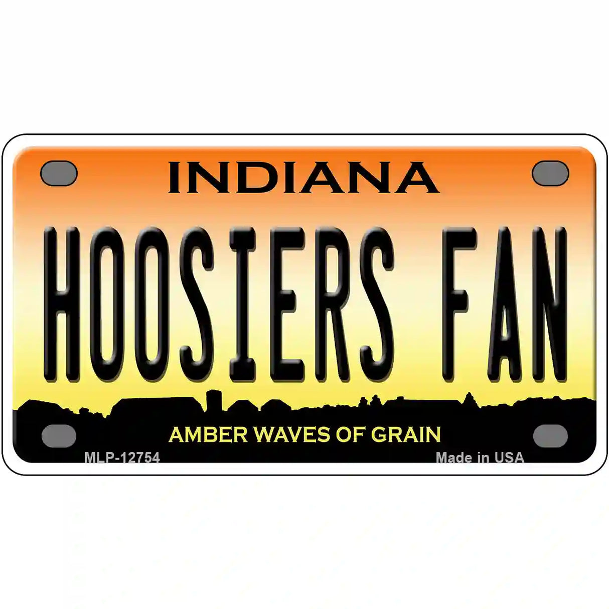 Hoosiers Fan Novelty Metal License Plate Tag 4" x 2.2" (MLP)