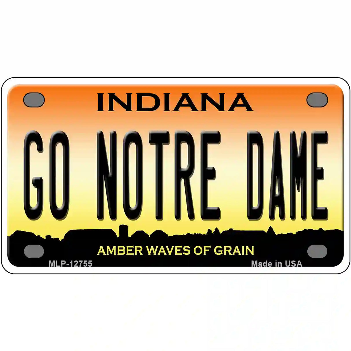 Go Notre Dame Novelty Metal License Plate Tag 4" x 2.2" (MLP)