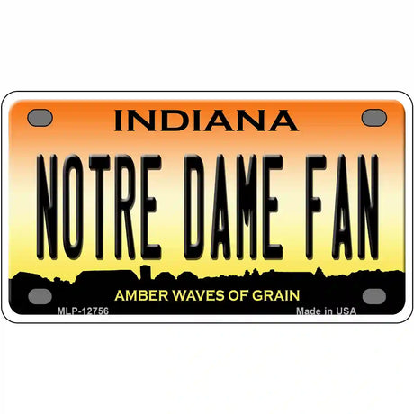 Notre Dame Fan Novelty Metal License Plate Tag 4" x 2.2" (MLP)