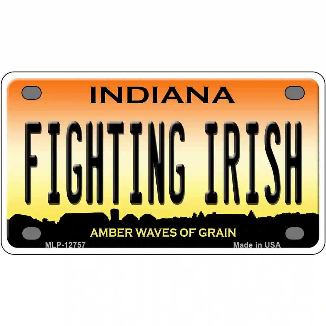Fighting Irish Novelty Metal License Plate Tag 4" x 2.2" (MLP)
