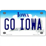 Go Iowa Novelty Metal License Plate Tag 4" x 2.2" (MLP)