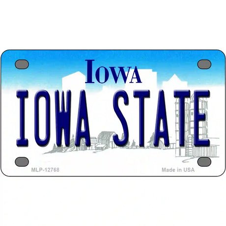 Iowa State Novelty Metal License Plate Tag 4" x 2.2" (MLP)