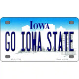 Go Iowa State Novelty Metal License Plate Tag 4" x 2.2" (MLP)