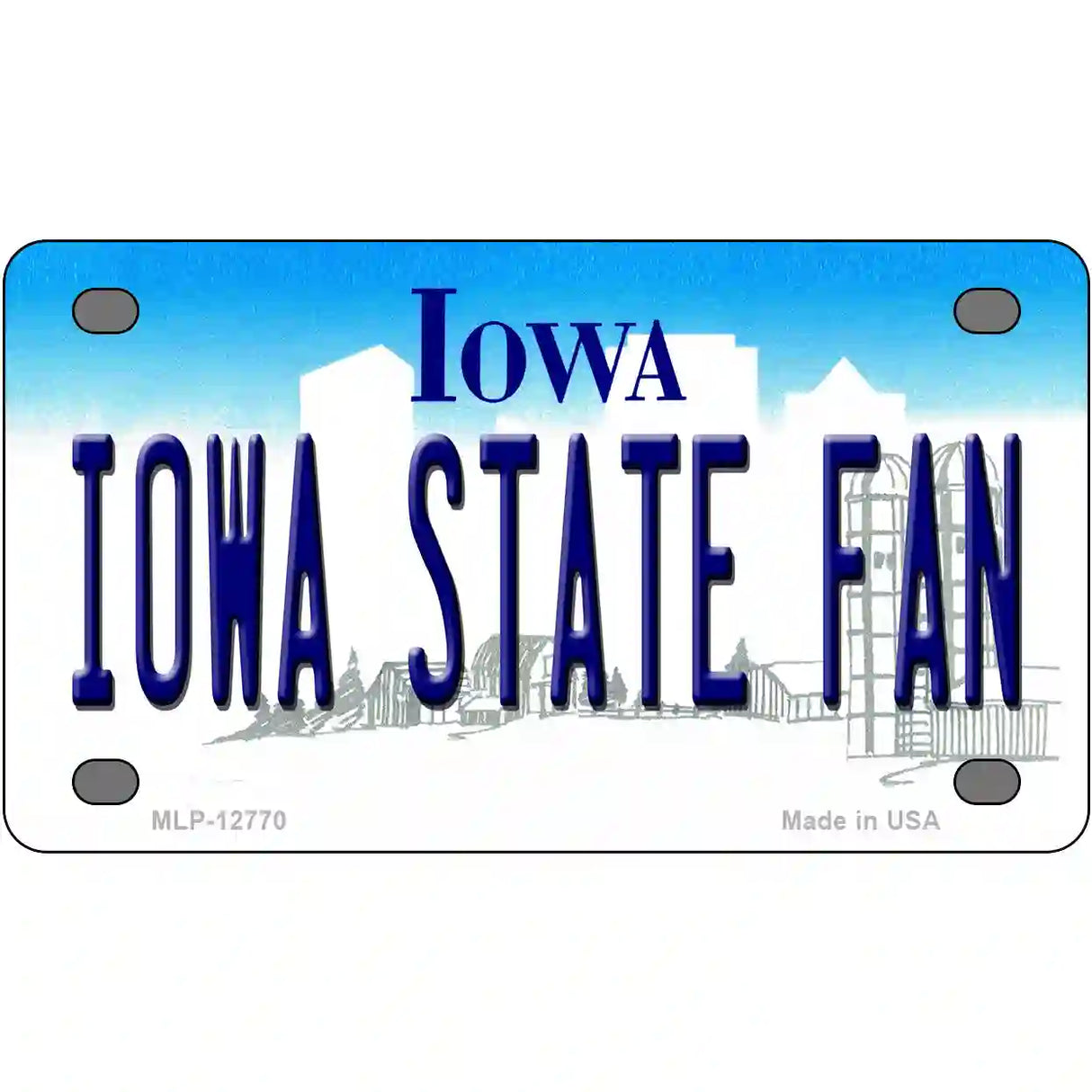 Iowa State Fan Novelty Metal License Plate Tag 4" x 2.2" (MLP)