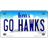 Go Hawks Iowa Novelty Metal License Plate Tag 4" x 2.2" (MLP)