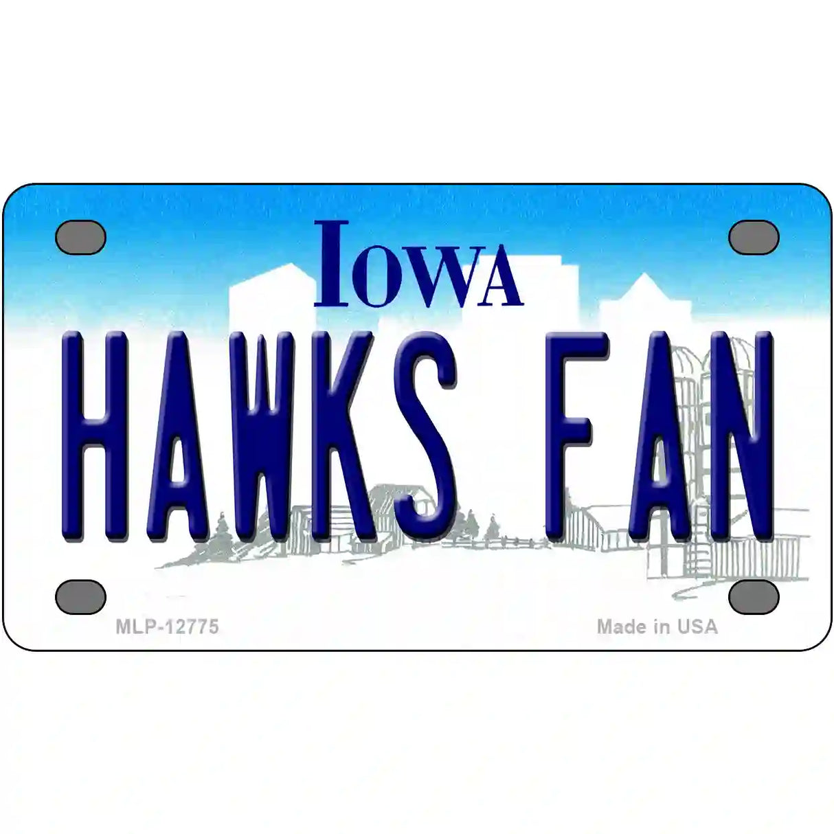 Hawks Fan Novelty Metal License Plate Tag 4" x 2.2" (MLP)