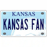 Kansas Fan Novelty Metal License Plate Tag 4" x 2.2" (MLP)