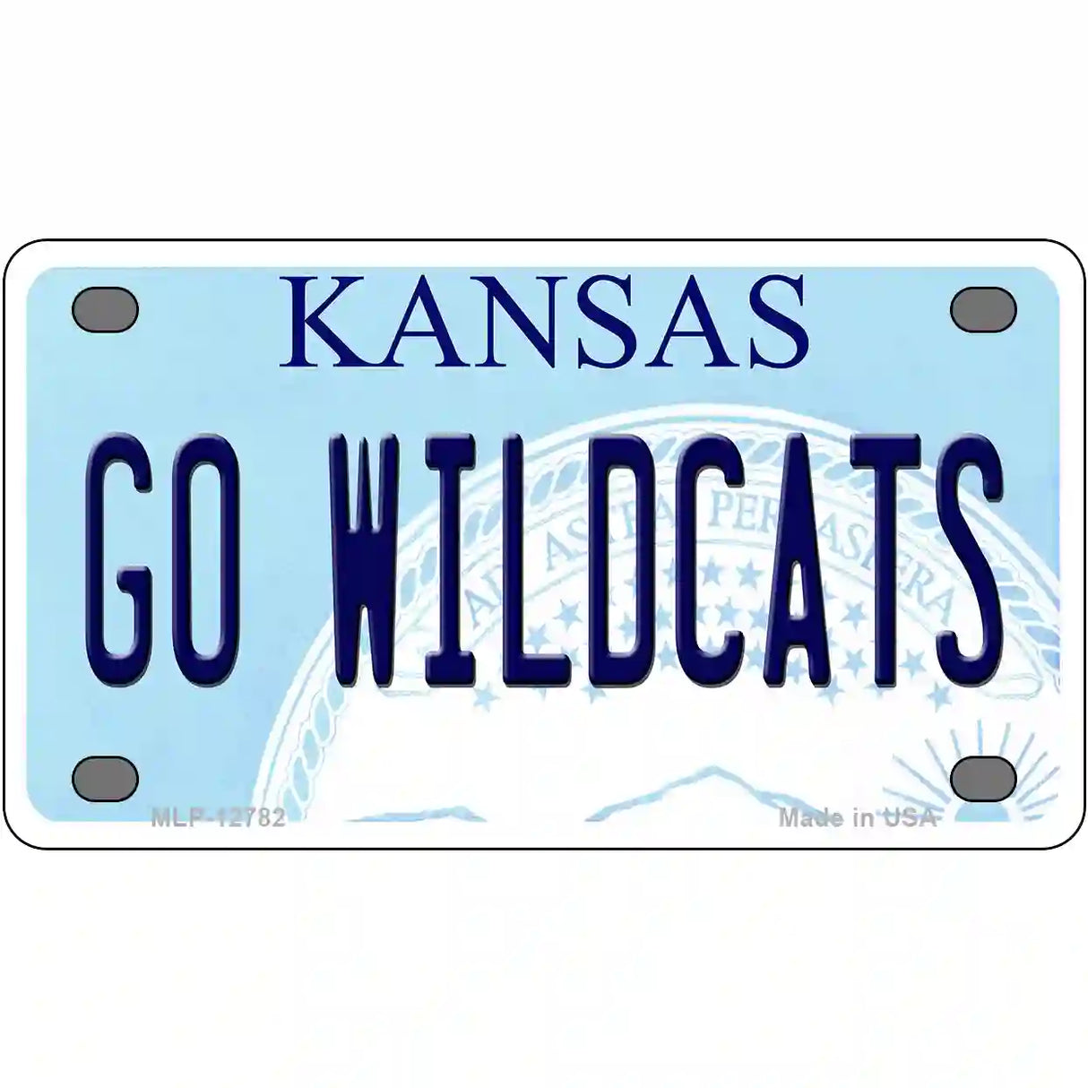 Go Wildcats Kansas Novelty Metal License Plate Tag 4" x 2.2" (MLP)