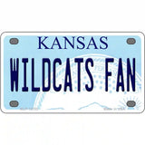 Kansas Wildcats Fan Novelty Metal License Plate Tag 4" x 2.2" (MLP)