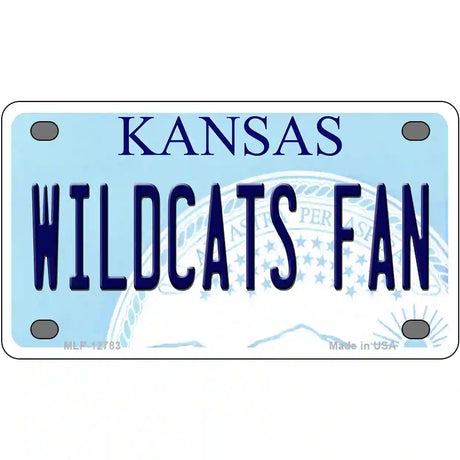 Kansas Wildcats Fan Novelty Metal License Plate Tag 4" x 2.2" (MLP)