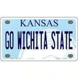 Go Wichita State Novelty Metal License Plate Tag 4" x 2.2" (MLP)