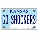 Go Shockers Novelty Metal License Plate Tag 4" x 2.2" (MLP)