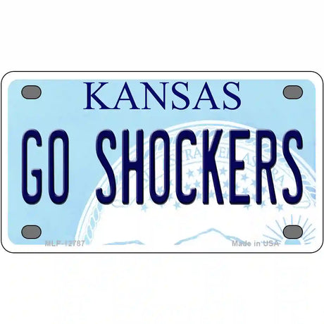 Go Shockers Novelty Metal License Plate Tag 4" x 2.2" (MLP)