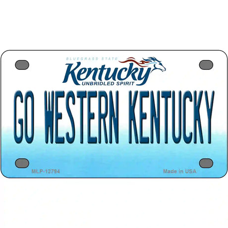 Go Western Kentucky Novelty Metal License Plate Tag 4" x 2.2" (MLP)