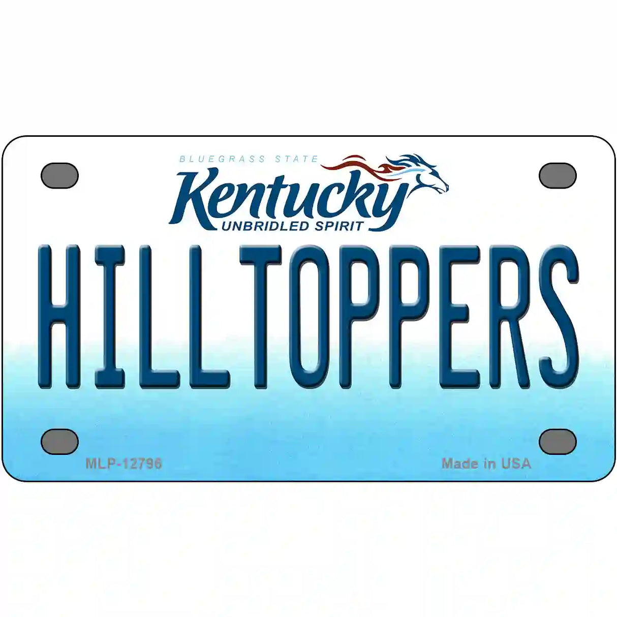 Hilltoppers Novelty Metal License Plate Tag 4" x 2.2" (MLP)