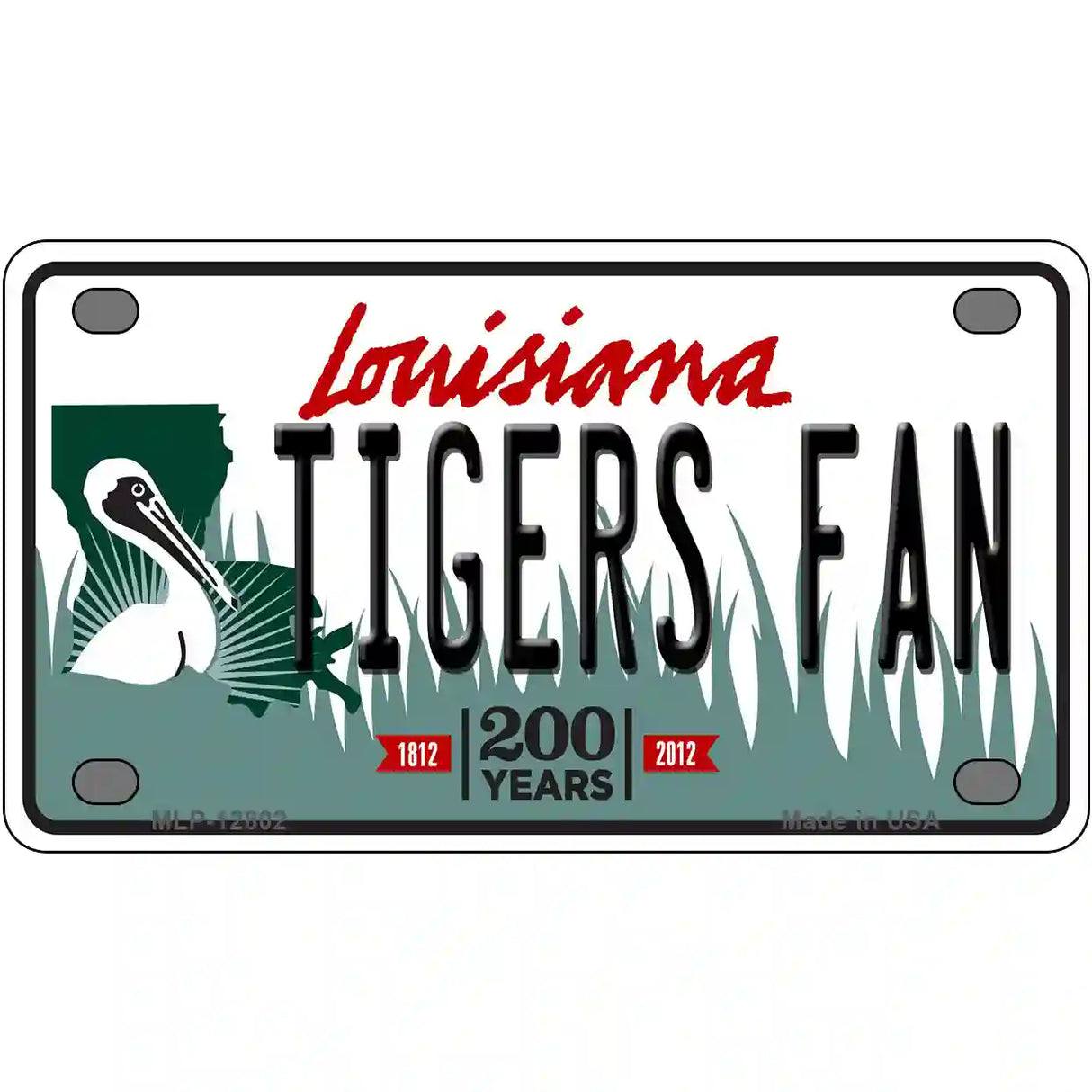 Louisiana Tigers Fan Novelty Metal License Plate Tag 4" x 2.2" (MLP)