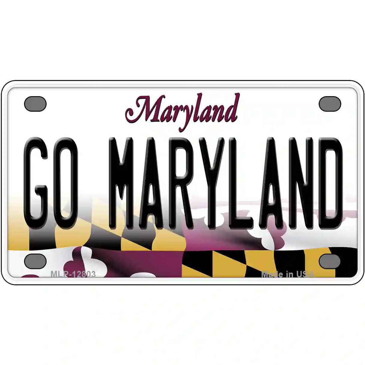 Go Maryland Novelty Metal License Plate Tag 4" x 2.2" (MLP)