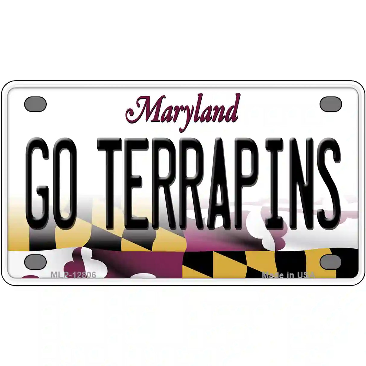 Go Terrapins Novelty Metal License Plate Tag 4" x 2.2" (MLP)