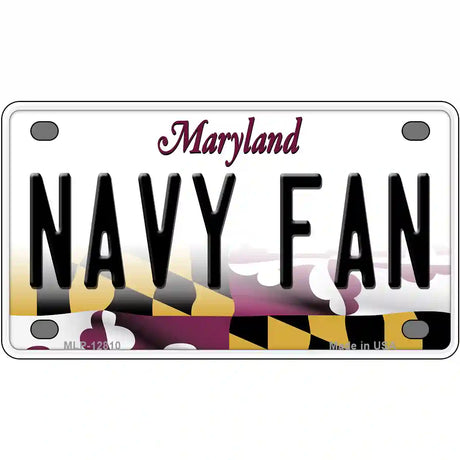 Navy Fan Novelty Metal License Plate Tag 4" x 2.2" (MLP)