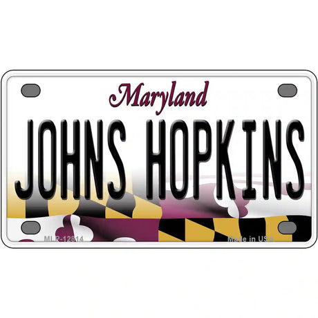 Johns Hopkins Novelty Metal License Plate Tag 4" x 2.2" (MLP)