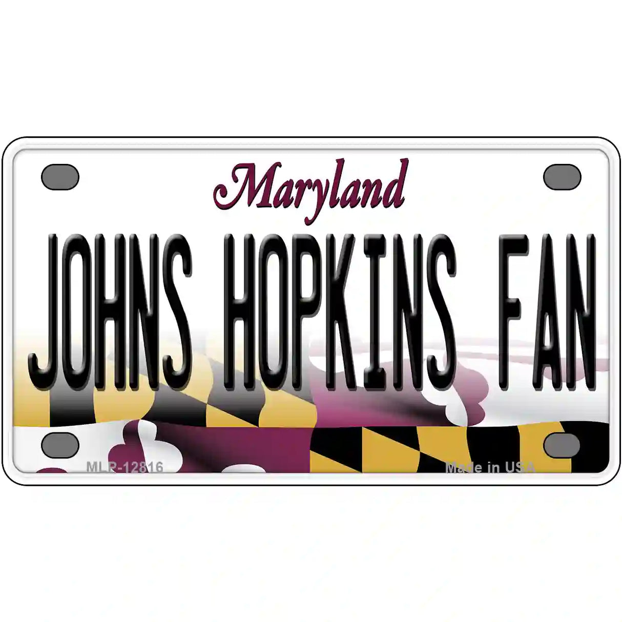 Johns Hopkins Fan Novelty Metal License Plate 4" x 2.2" (MLP)