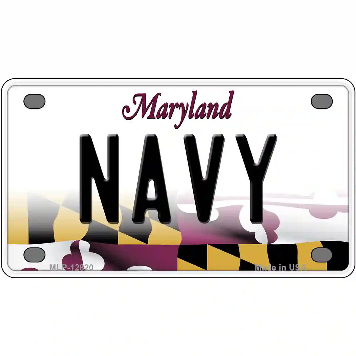 Navy Novelty Metal License Plate 4" x 2.2" (MLP)