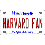 Harvard Fan Novelty Metal License Plate 4" x 2.2" (MLP)