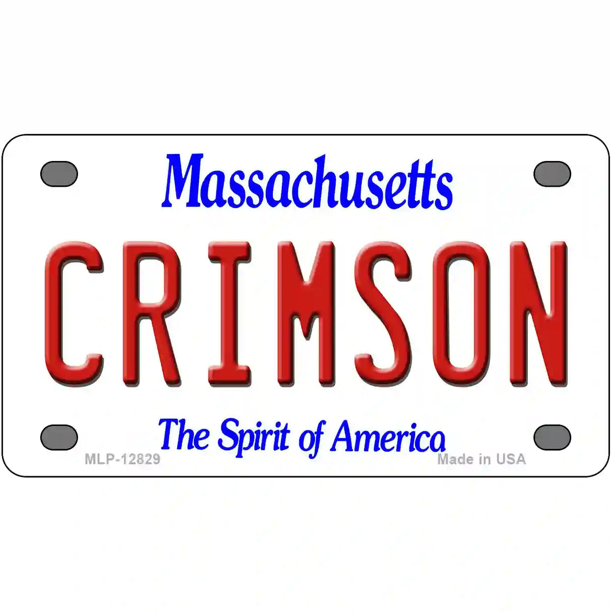 Crimson Novelty Metal License Plate 4" x 2.2" (MLP)