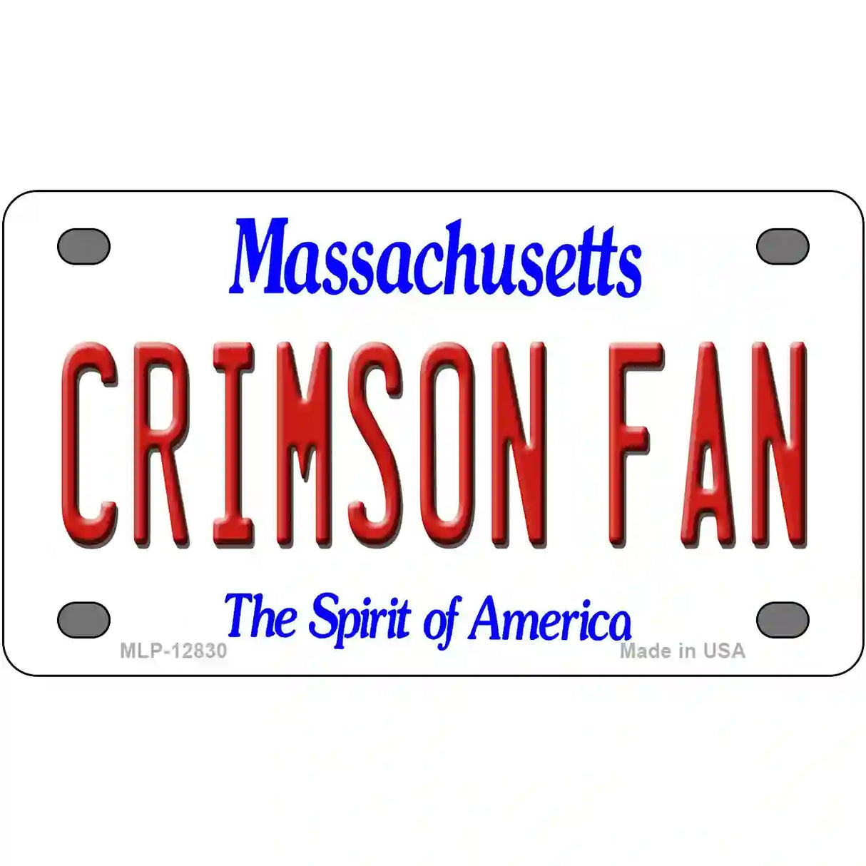 Crimson Fan Novelty Metal License Plate 4" x 2.2" (MLP)