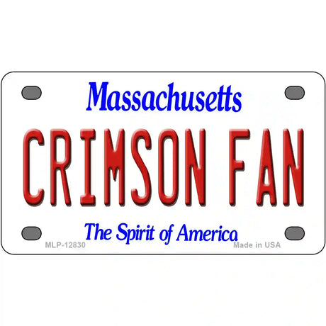 Crimson Fan Novelty Metal License Plate 4" x 2.2" (MLP)