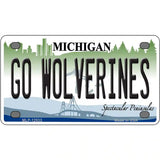 Go Wolverines Novelty Metal License Plate 4" x 2.2" (MLP)