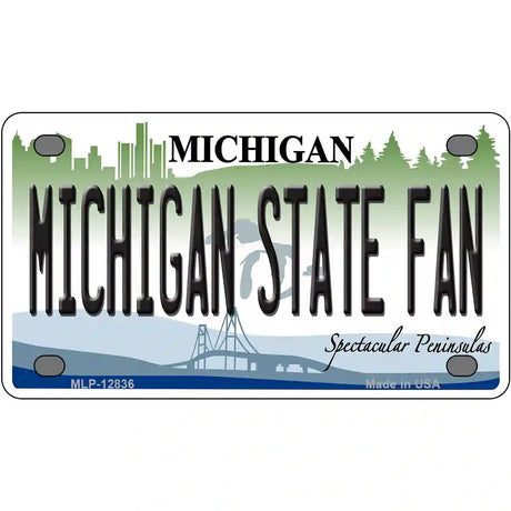 Michigan State Fan Novelty Metal License Plate 4" x 2.2" (MLP)