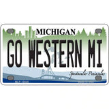 Go Western Michigan Novelty Metal License Plate 4" x 2.2" (MLP)