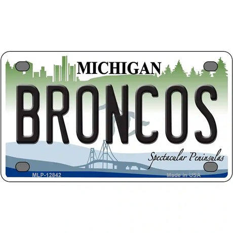 Broncos Novelty Metal License Plate LP-12842 4" x 2.2" (MLP)