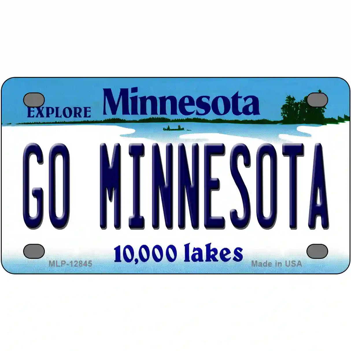 Go Minnesota Novelty Metal License Plate 4" x 2.2" (MLP)