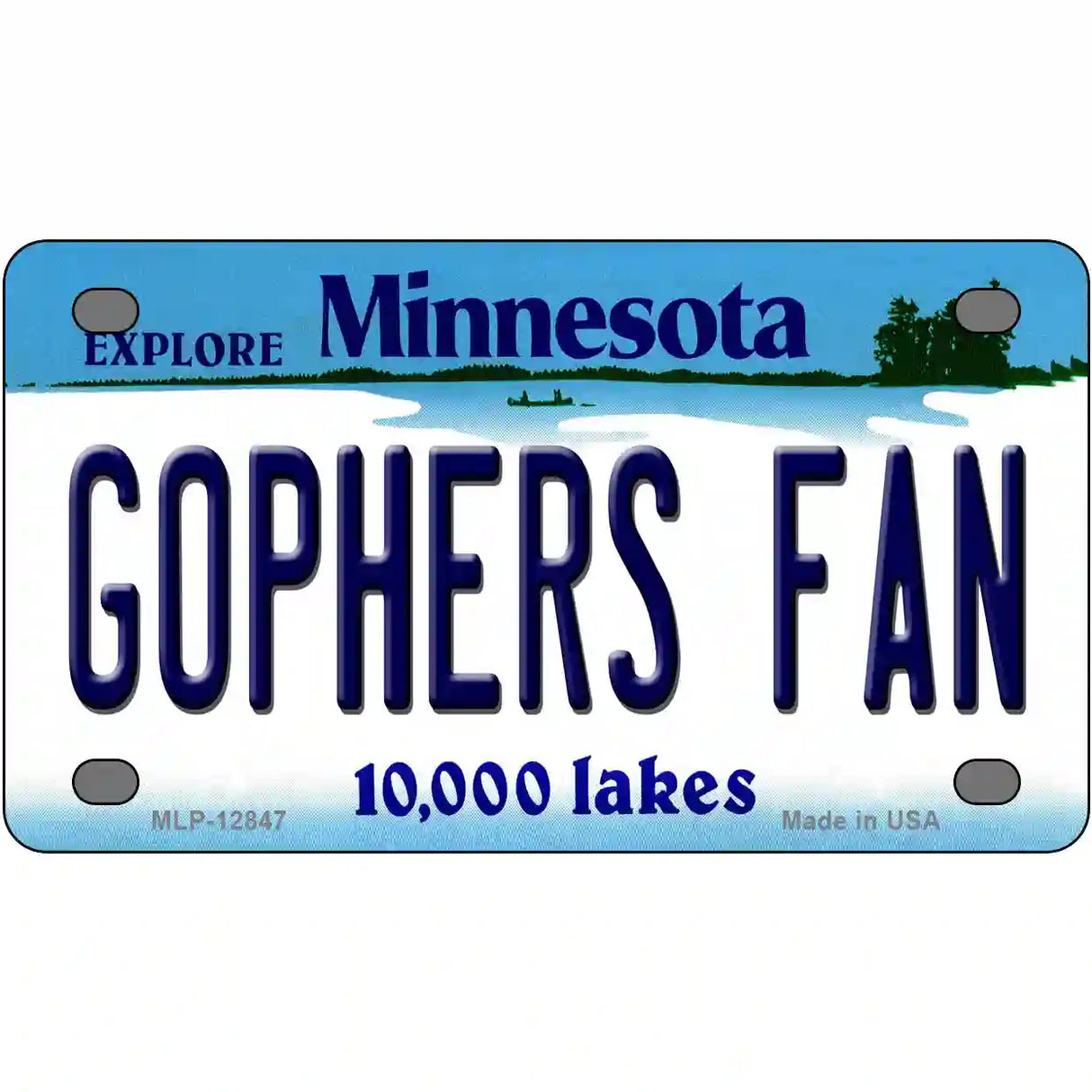 Gophers Fan Novelty Metal License Plate 4" x 2.2" (MLP)