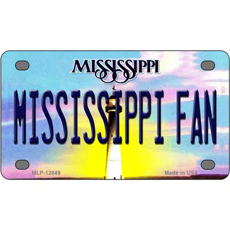 Mississippi Fan Novelty Metal License Plate 4" x 2.2" (MLP)