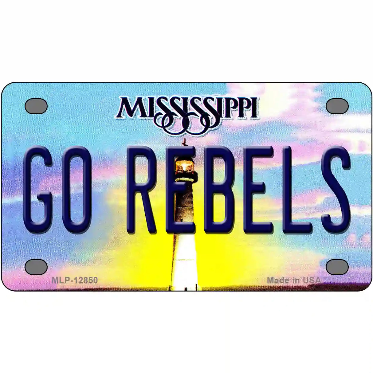 Go Rebels Novelty Metal License Plate 4" x 2.2" (MLP)