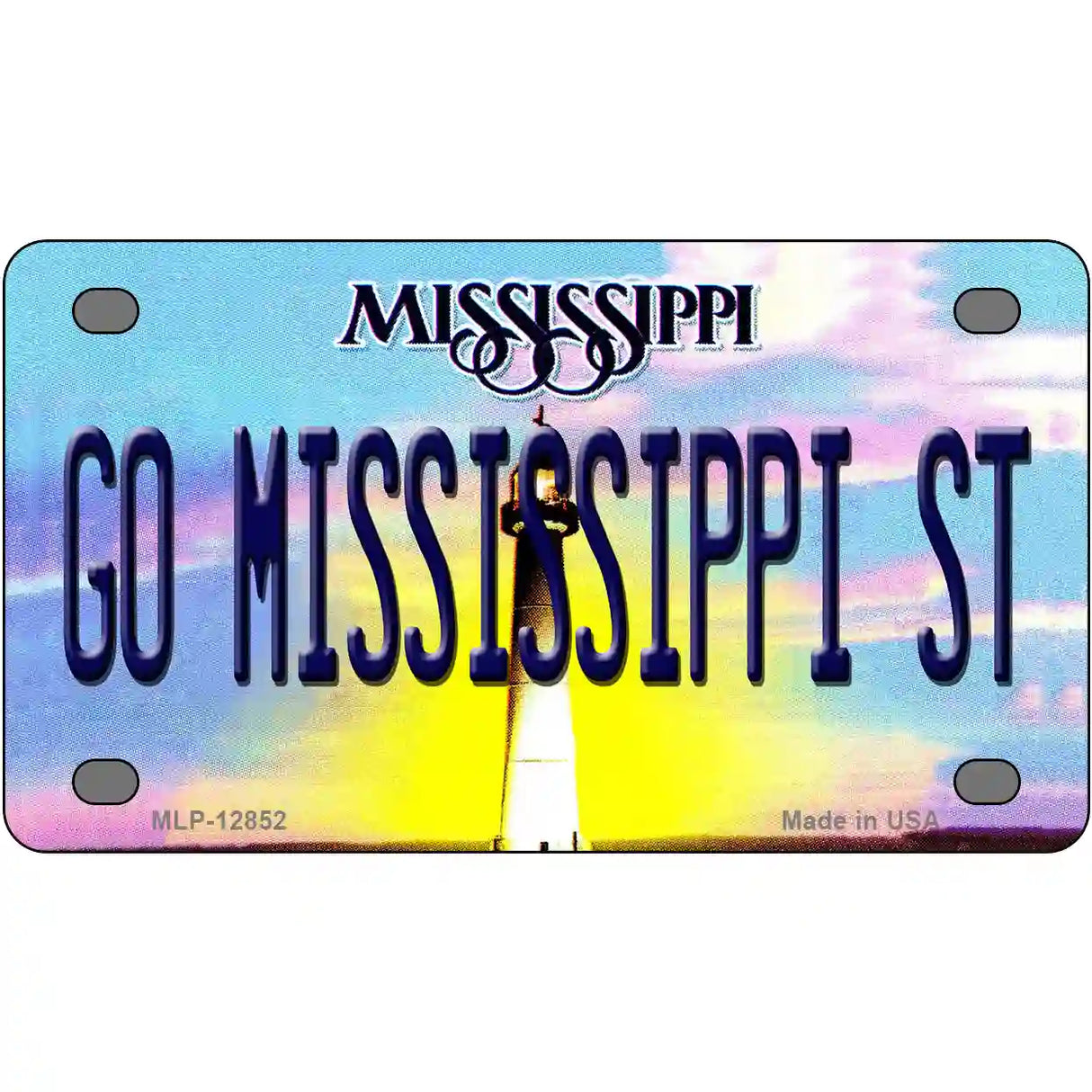 Go Mississippi State Novelty Metal License Plate 4" x 2.2" (MLP)