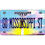 Go Mississippi State Novelty Metal License Plate 4" x 2.2" (MLP)