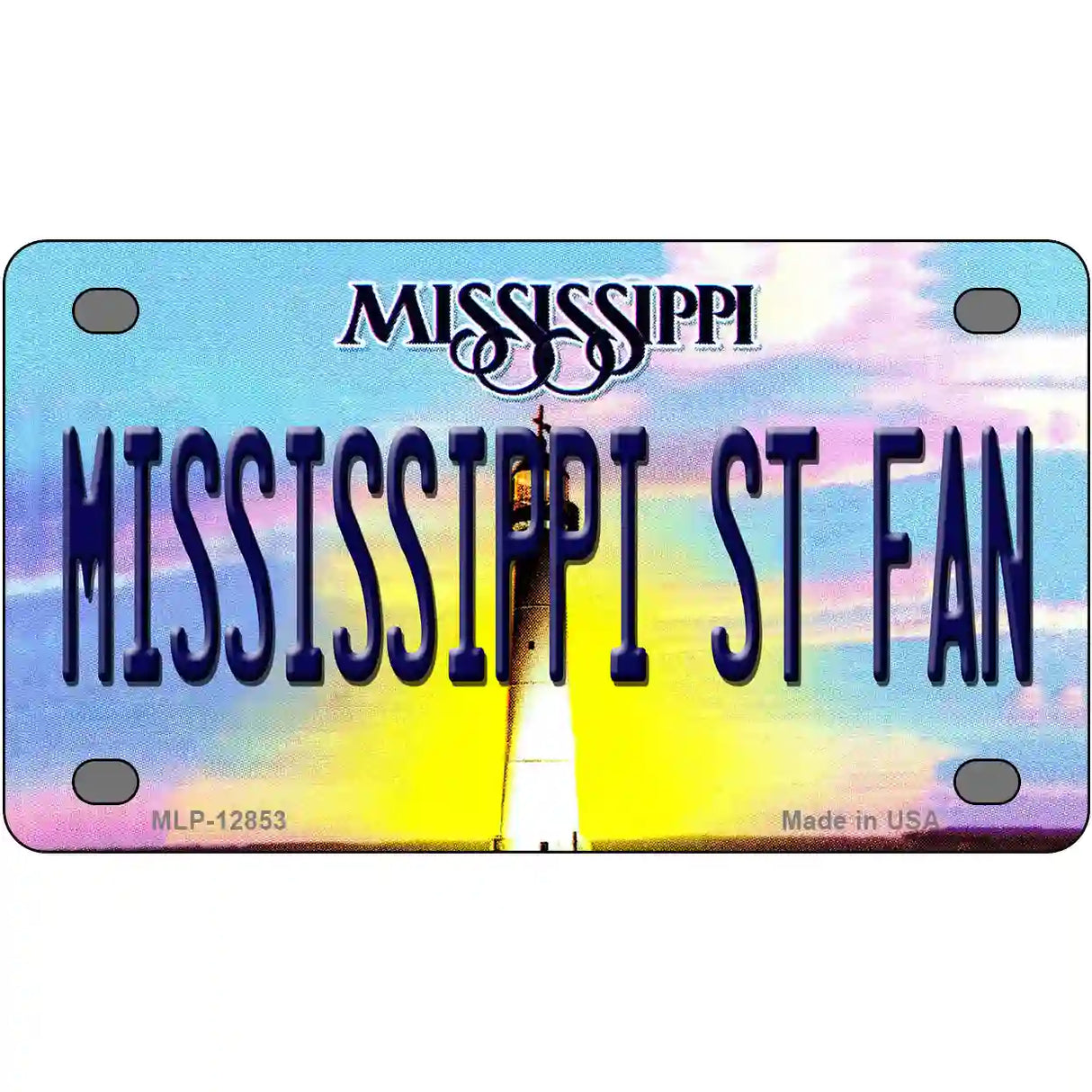 Mississippi State Fan Novelty Metal License Plate 4" x 2.2" (MLP)