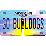 Go Bulldogs Mississippi Novelty Metal License Plate 4" x 2.2" (MLP)