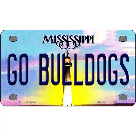 Go Bulldogs Mississippi Novelty Metal License Plate 4" x 2.2" (MLP)