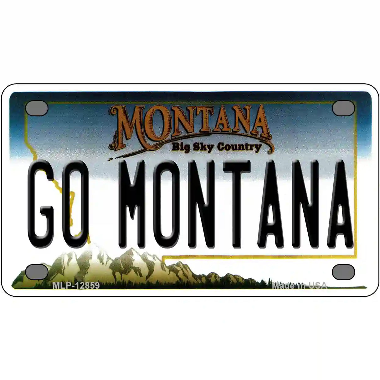 Go Montana Novelty Metal License Plate 4" x 2.2" (MLP)