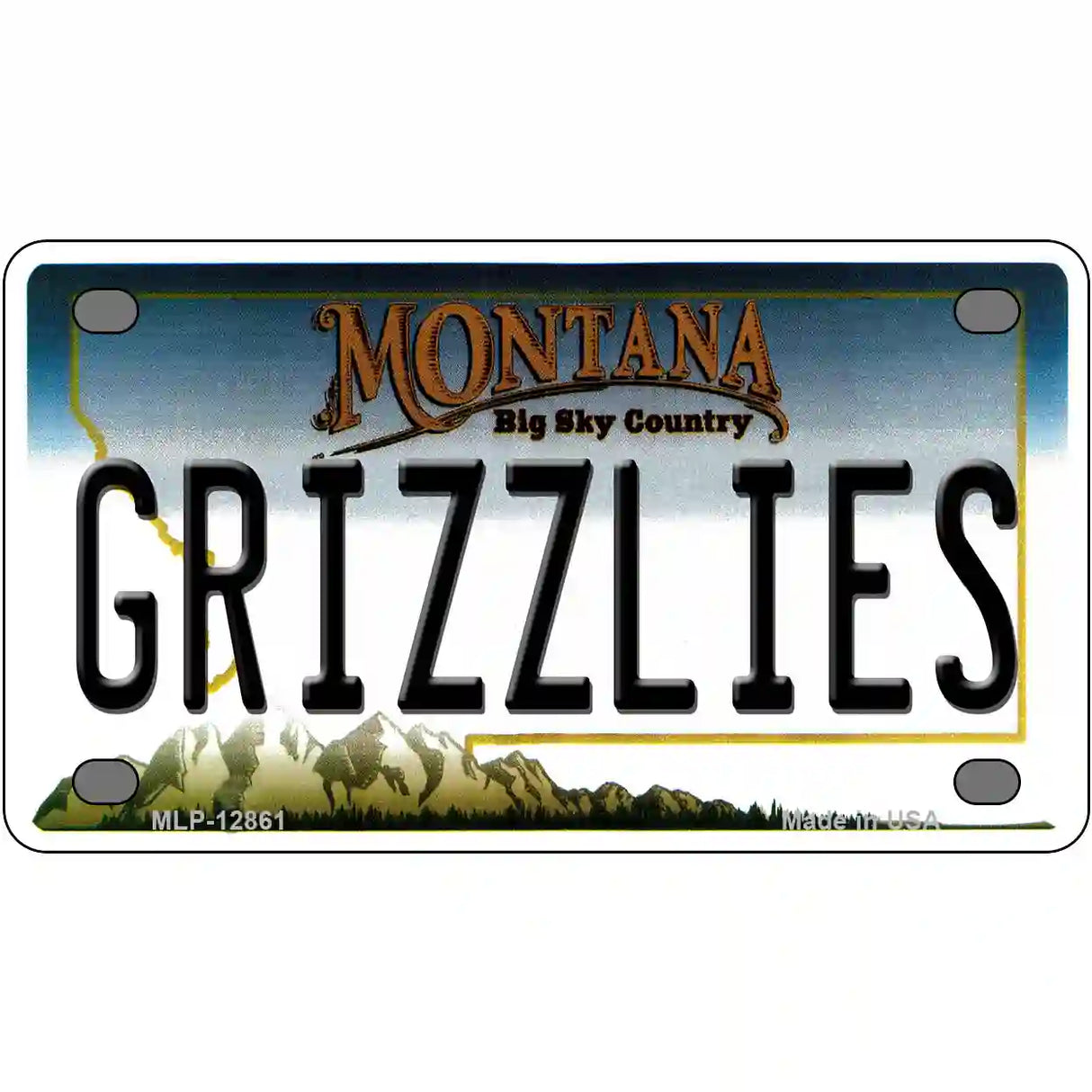 Grizzlies Novelty Metal License Plate 4" x 2.2" (MLP)