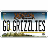 Go Grizzlies Novelty Metal License Plate 4" x 2.2" (MLP)