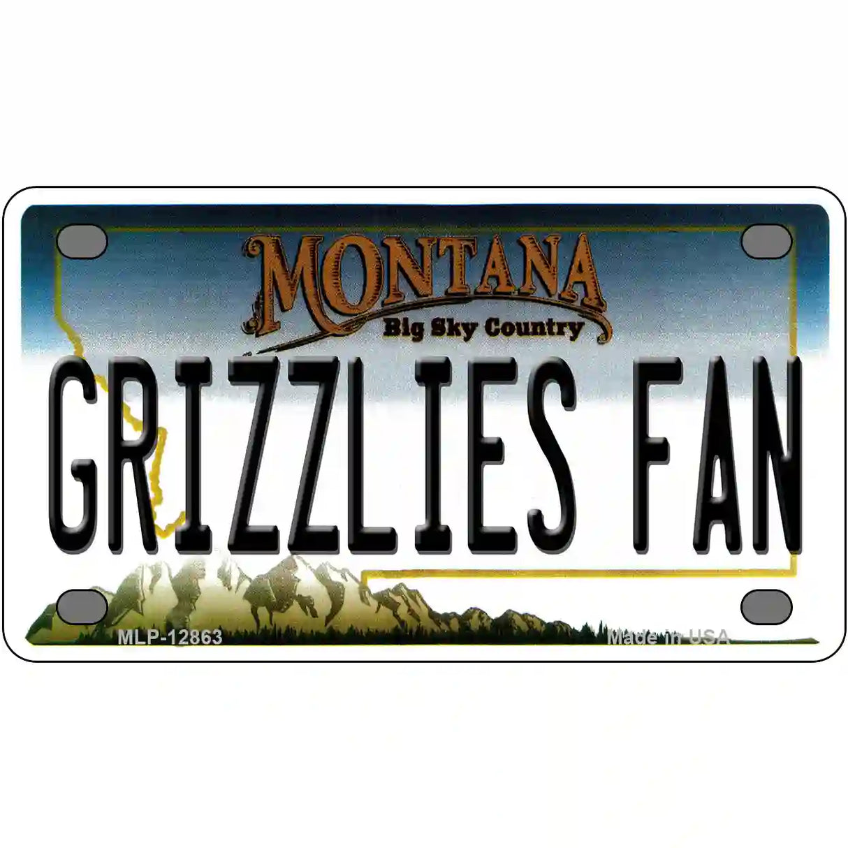 Grizzlies Fan Novelty Metal License Plate 4" x 2.2" (MLP)