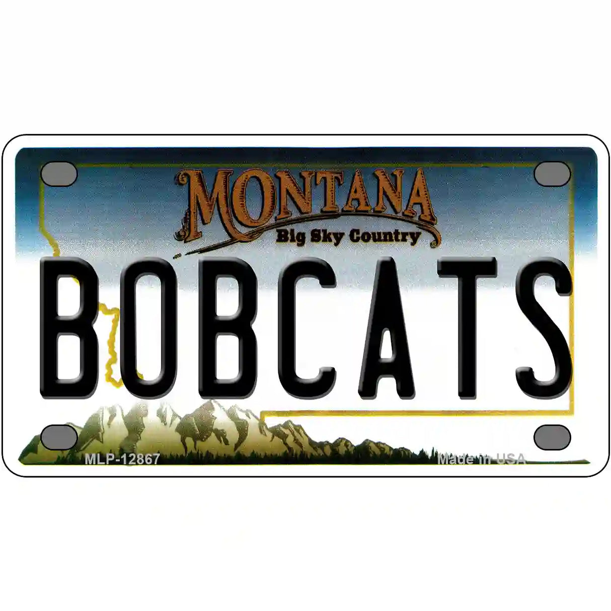 Bobcats Novelty Metal License Plate 4" x 2.2" (MLP)