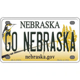 Go Nebraska Novelty Metal License Plate 4" x 2.2" (MLP)